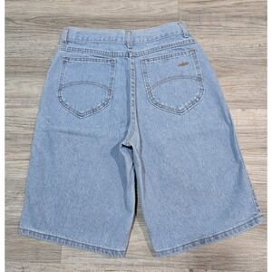 Chic Bermuda Shorts Light Blue Denim High Rise Pockets Button Zip Women Size 9